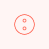 Icono de círculo con dos puntos verticales en fondo anaranjado suave
